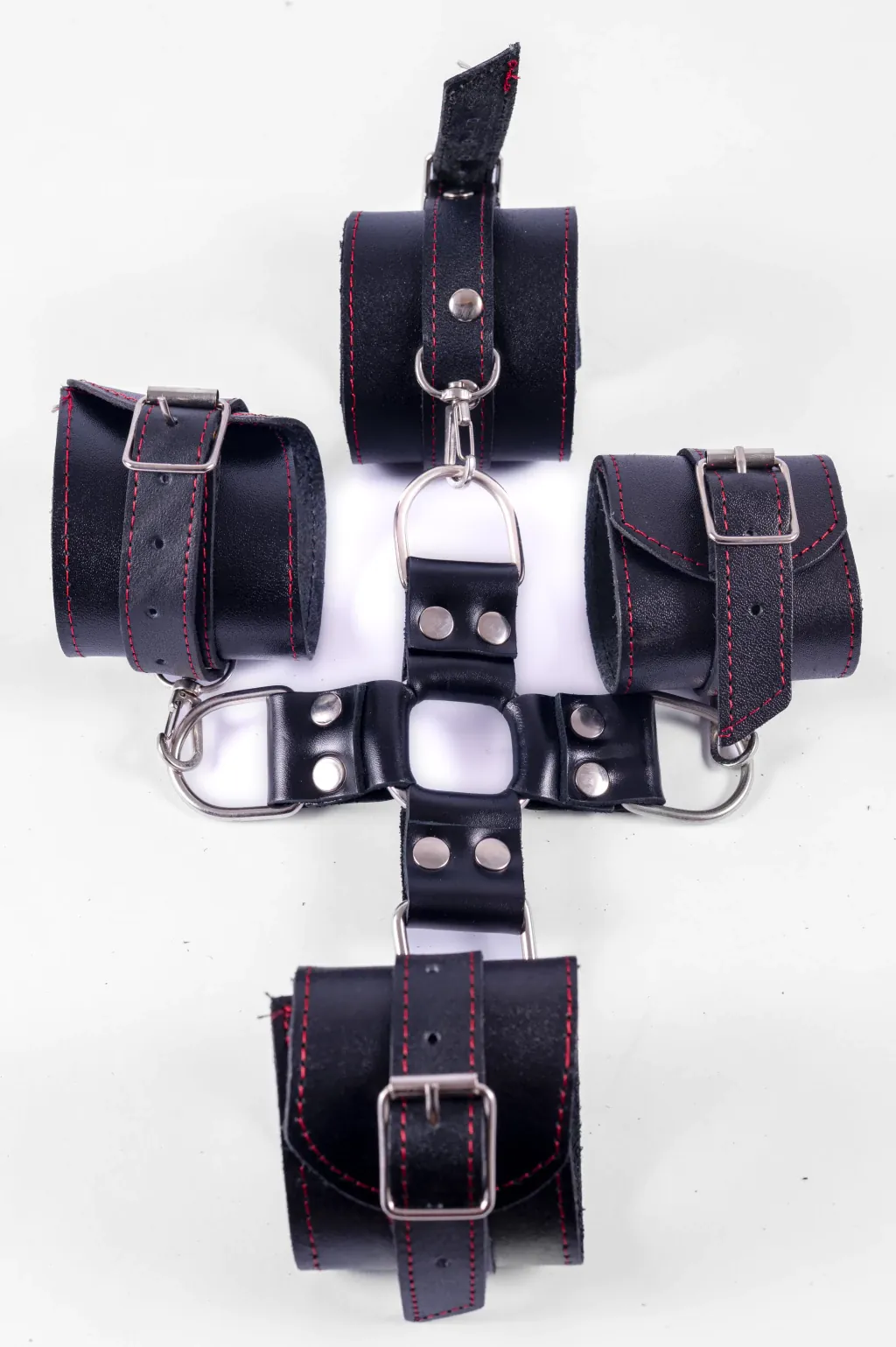 Set de esposas BDSM de cuatro puntos con conectores
